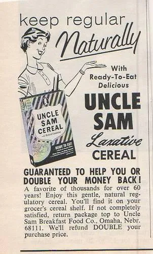 1950 uncle sam laxative cereal
