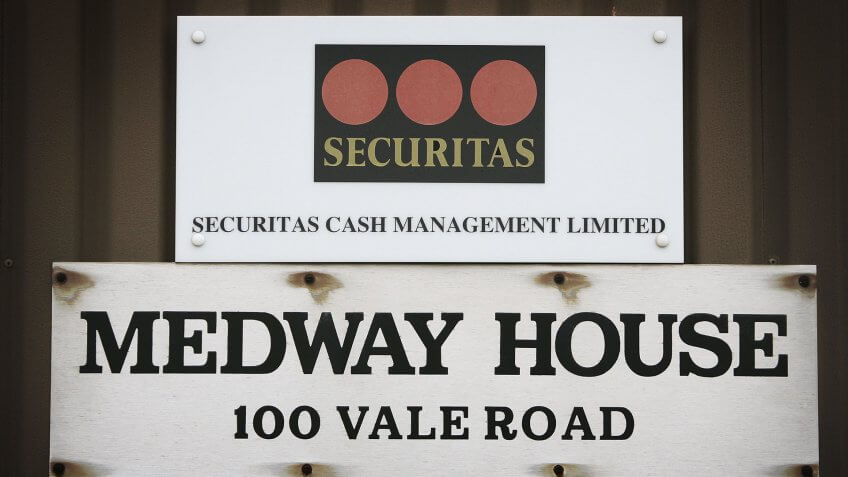 TONBRIDGE, UNITED KINGDOM - FEBRUARY 23: A sign is displayed at the Securitas depot on February 23, 2006 in Tonbridge, England.