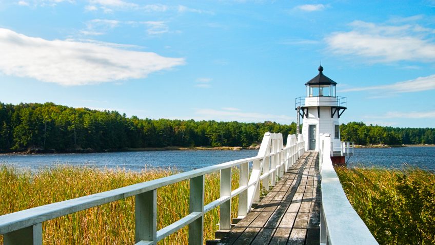 Maine lighthouse water dock Maine lighthouse water dock