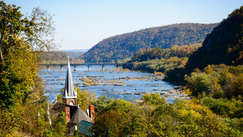 West Virginia landscape water bridge West Virginia landscape water bridge
