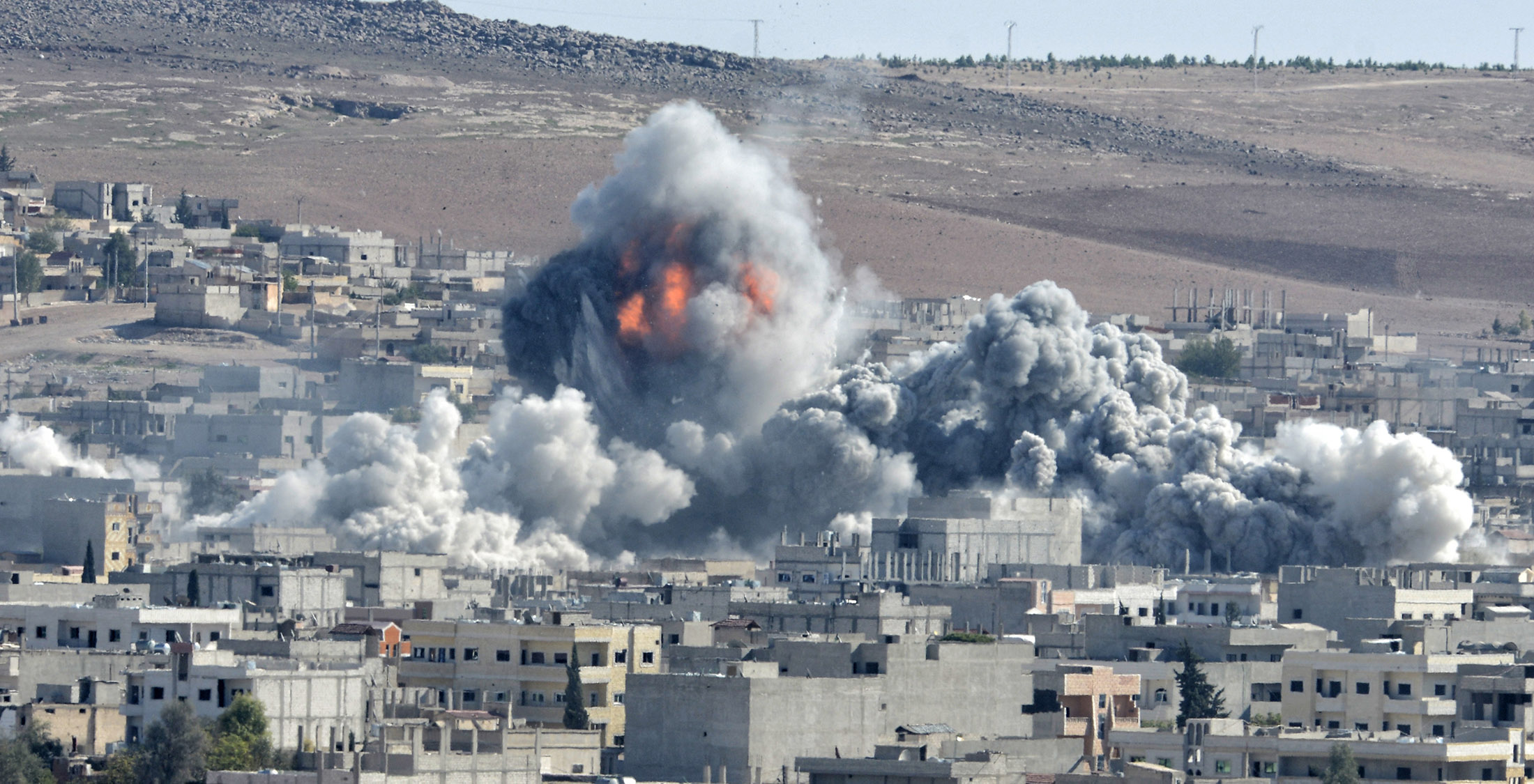 Escalation and stalemate. bomb explosion in city