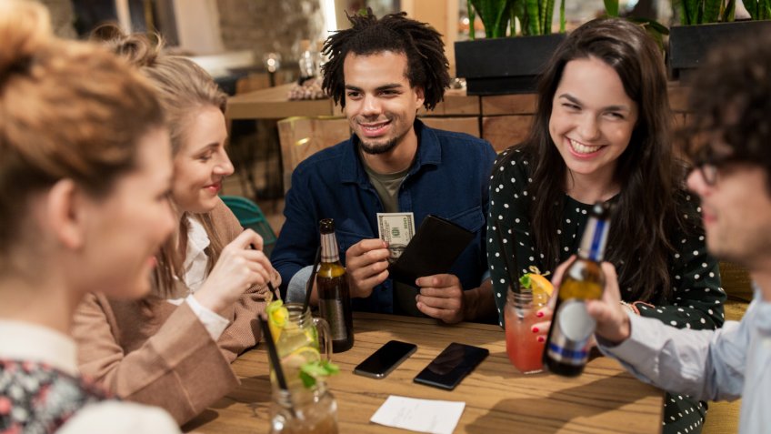 group of friends out for drinks
