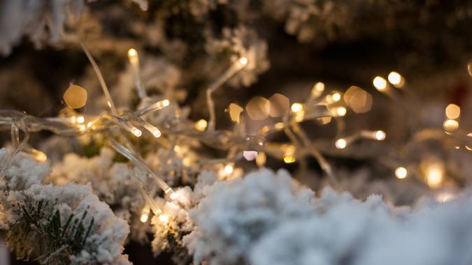 christmas electric led lights with booked.