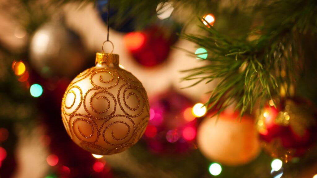 Seasonal Decorations close up of Christmas ornament