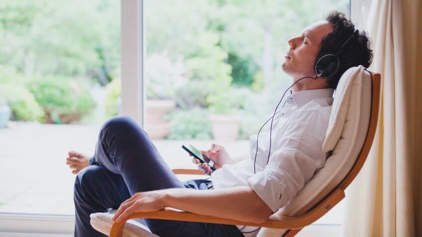 meditate with headphones