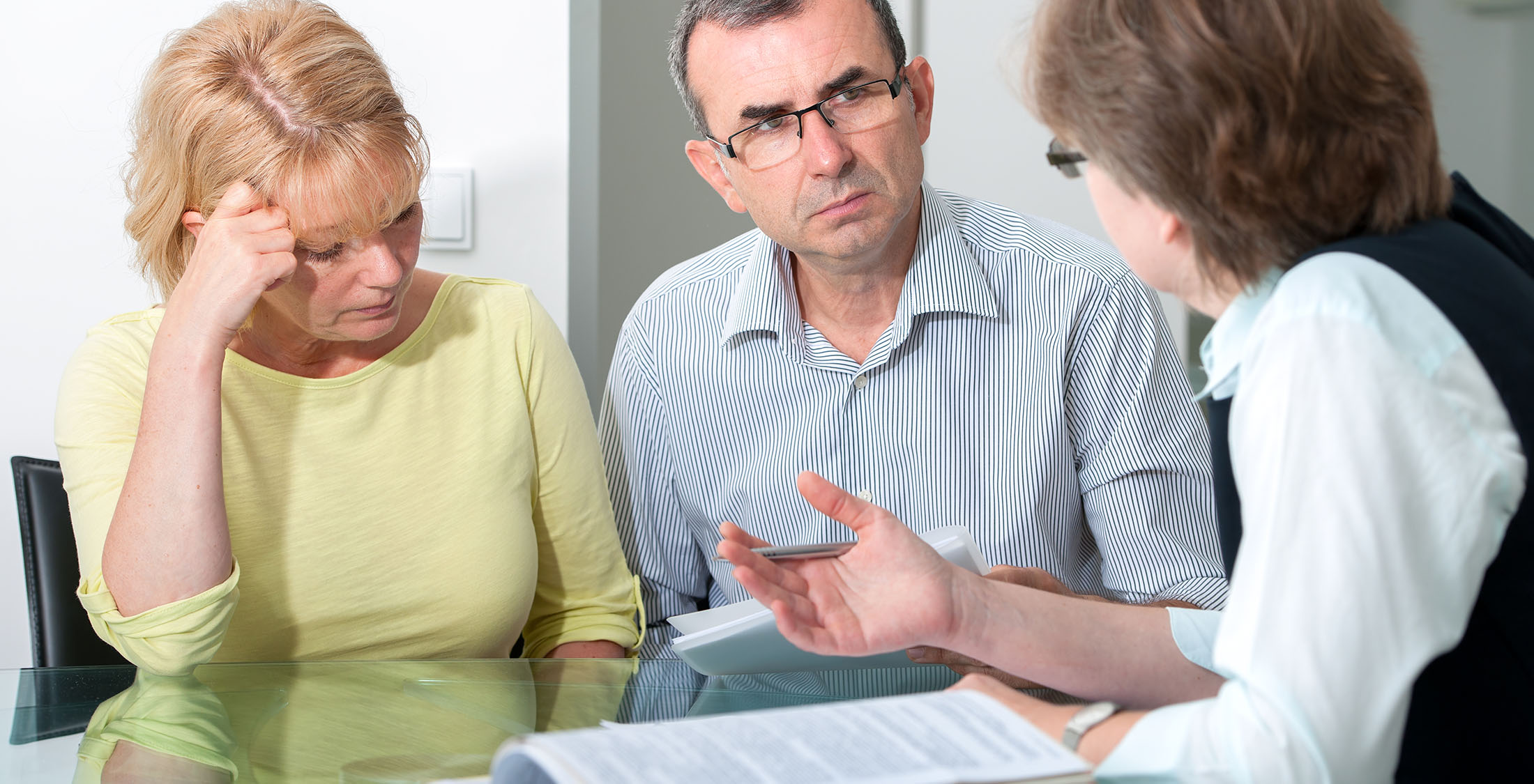 Take advantage of bankruptcy three people conversation unhappy