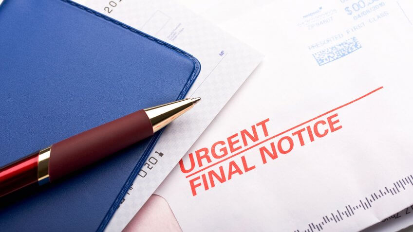 bill with an urgent final notice warning