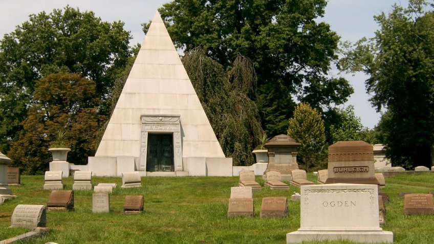 Cemeteries, Homewood Cemetery, pyramid tombstone, tombstones