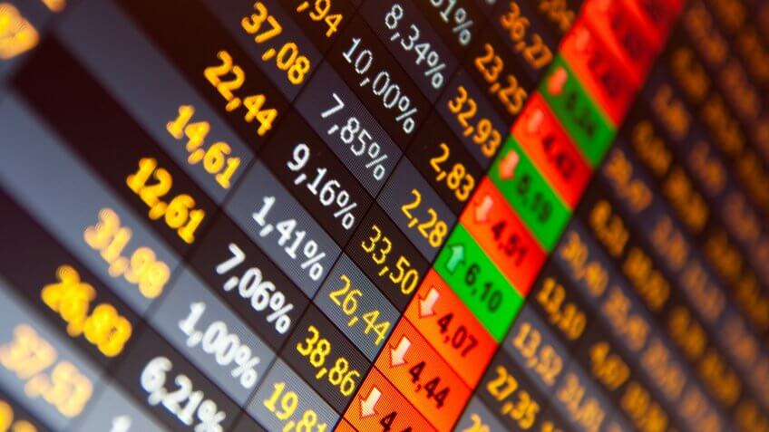 Close up of the stock market