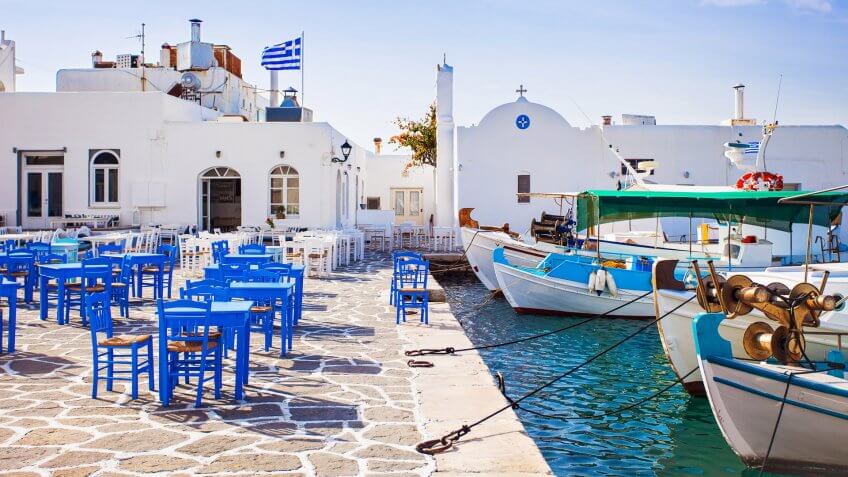Greece, Greek fishing village in Paros, How Much to Tip When Traveling to These 25 Countries, Naousa
