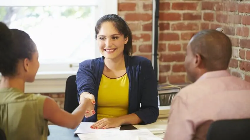 woman shaking hands