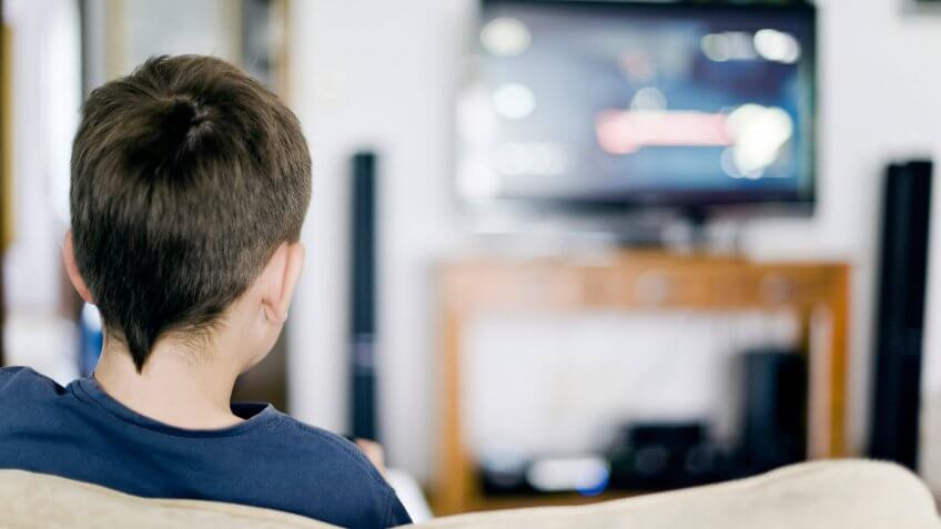 child watching TV
