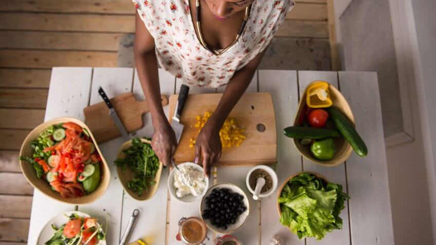 woman cooking from scratch
