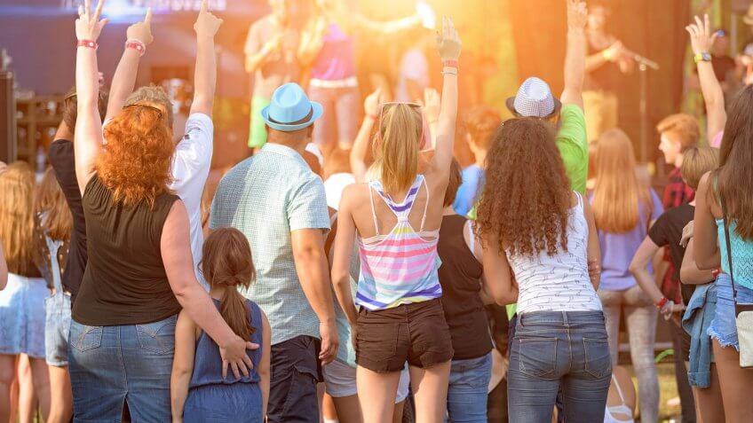 young crowd at a music festival