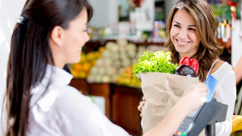 woman shopping at the grocery store