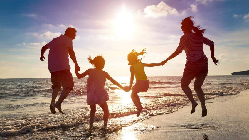 family at the beach