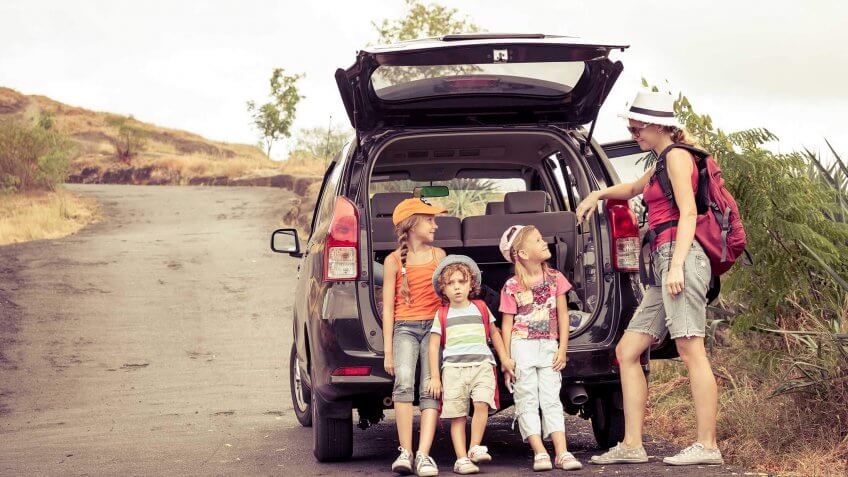 family road trip in an SUV