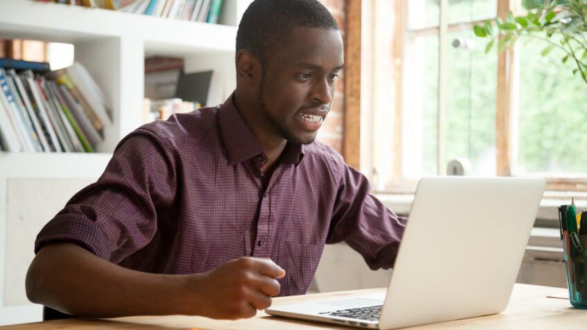 African American, MAN, laptop