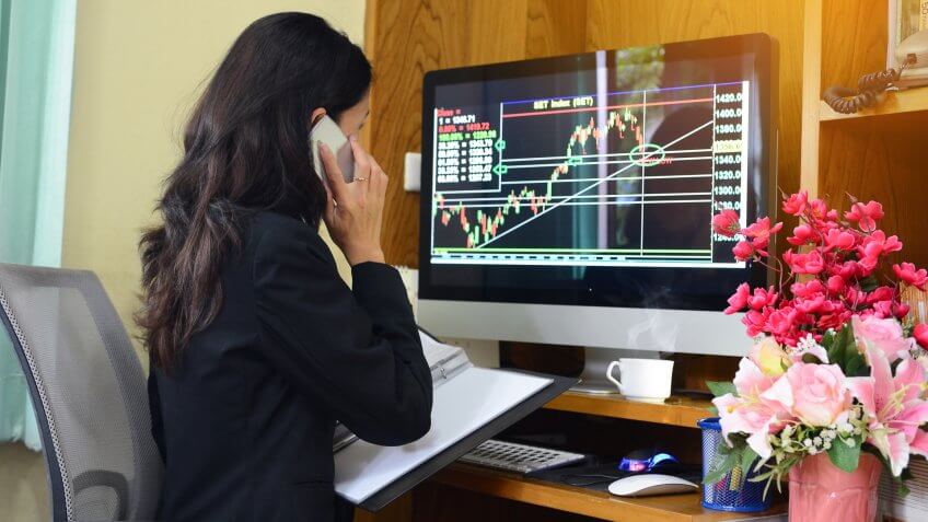 woman working at computer.