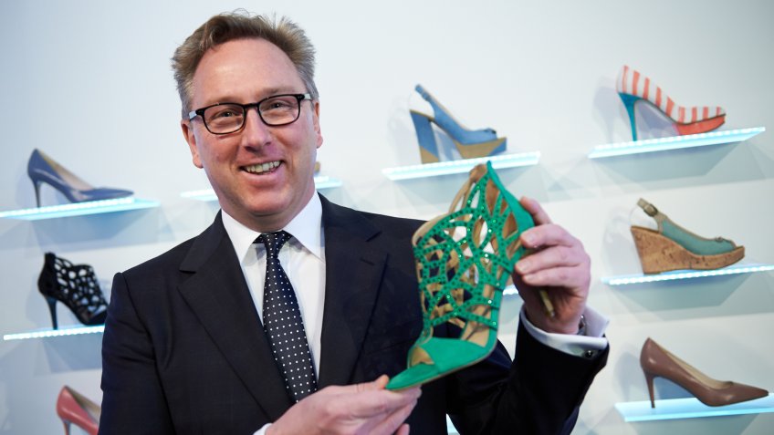 GERMANY OUTMandatory Credit: Photo by Bernd Thissen/Epa/REX/Shutterstock (8224629b)Chairman of the Administrative Board at Deichmann Se Ceo Heinrich Deichmann Holds a High Heel During a Press Conference on the 100th Anniversary of the Shoe Fashion Chain in Essen Germany 14 February 2013 Germany EssenGermany Fashion - Feb 2013.