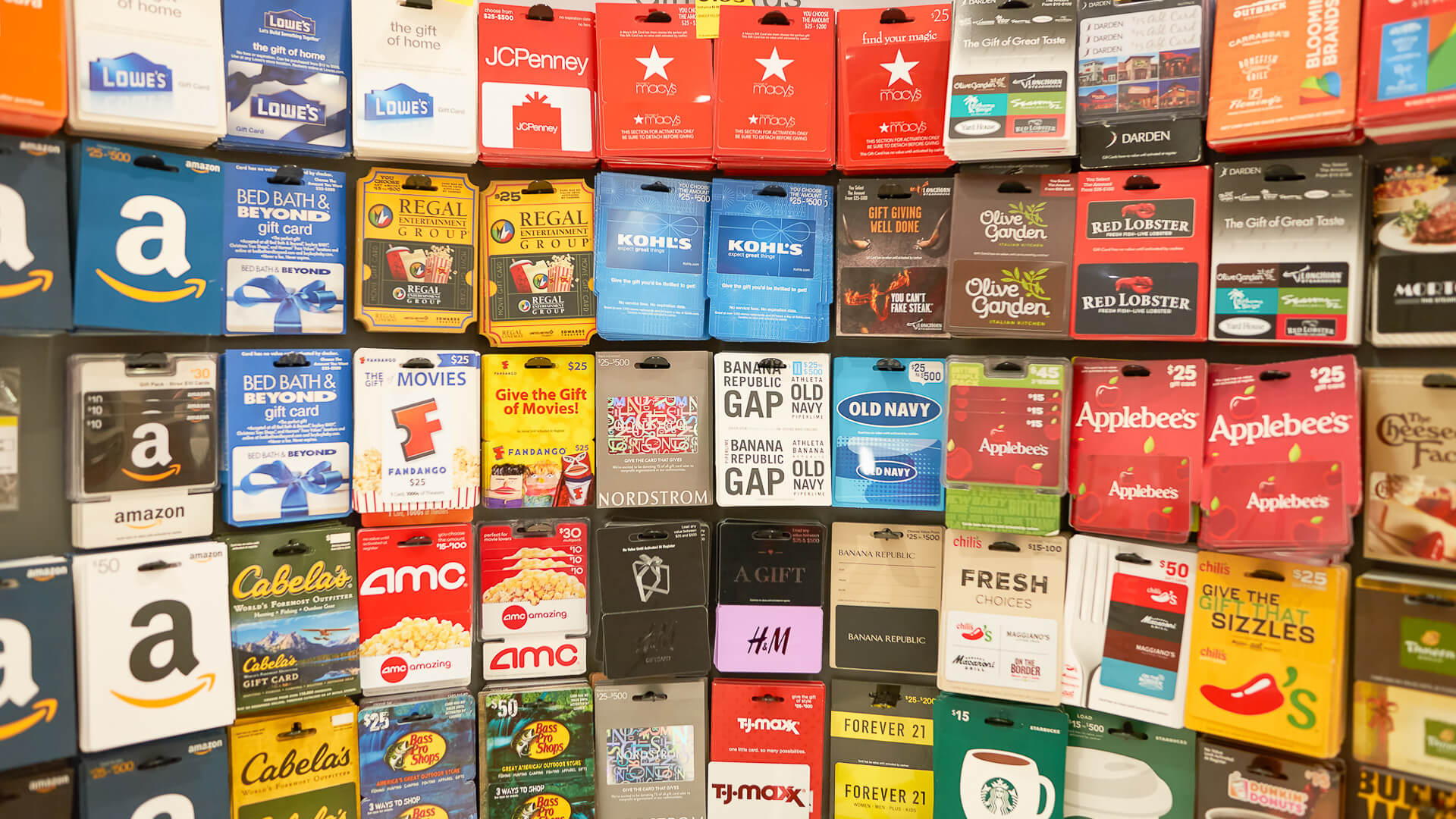 what store has the largest selection of gift cards