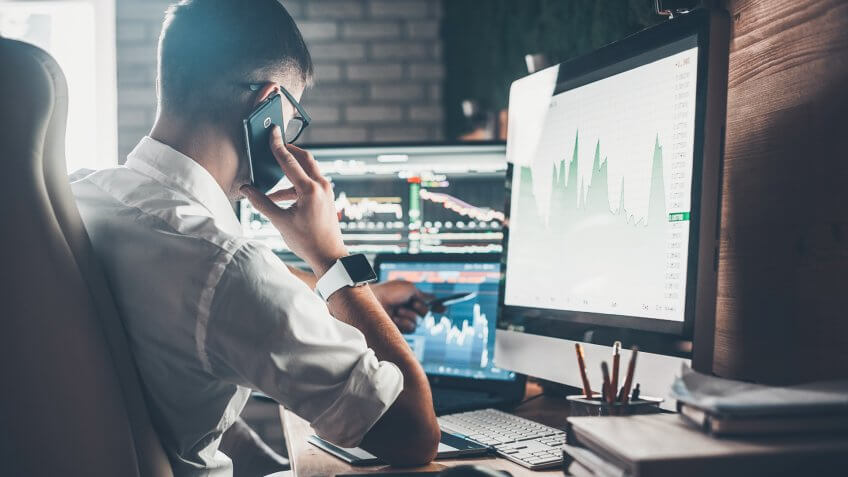 stock investing desk.