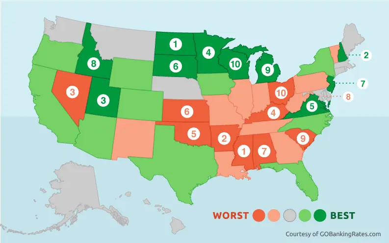 Most and Least Money-Savvy States Most and Least Money-Savvy States