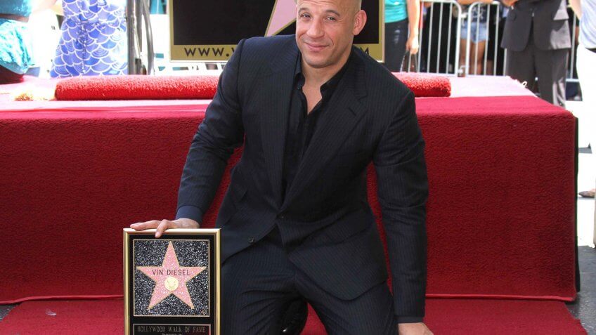 Vin Diesel with his Hollywood star