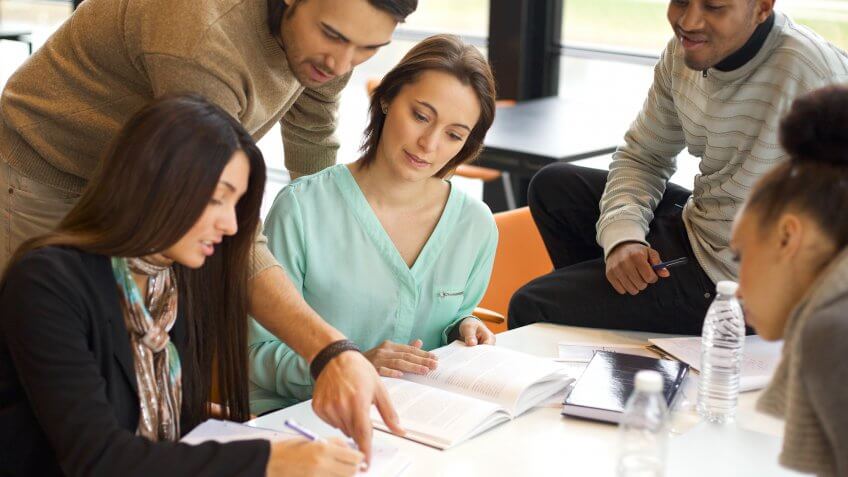 students in study session