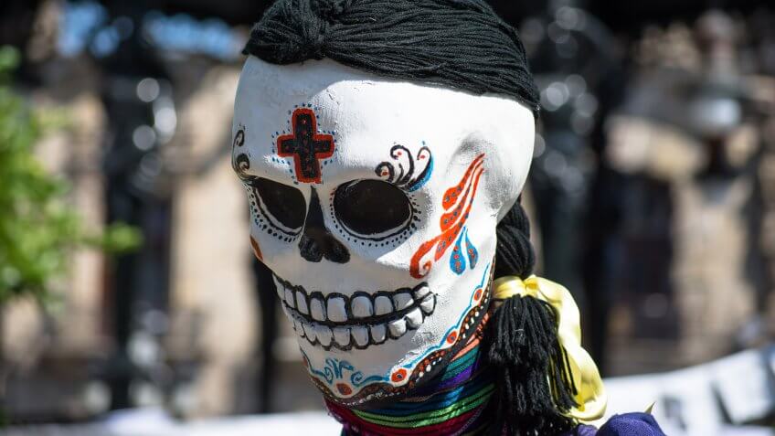 Dia de los Muertos skull head