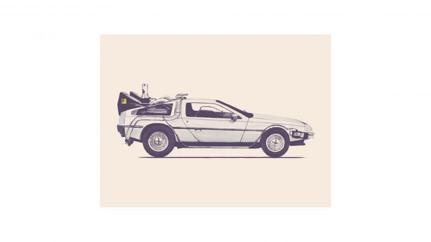 Delorean 'Back to the Future' Wall Art