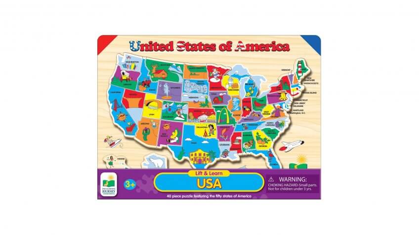 Lift & Learn USA Map Puzzle