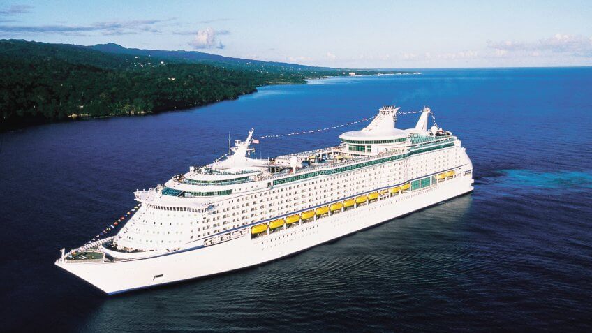 Aerial, ship, boat, Explorer of the Seas?, Voyager Class, ex, exterior.