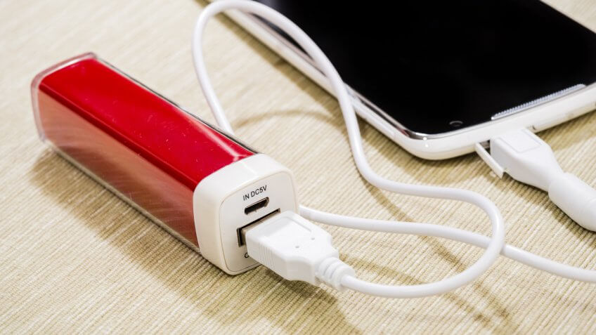 Portable charger being used to charge phone Portable charger being used to charge phone