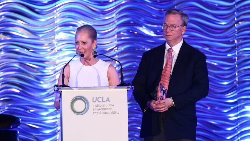 Mandatory Credit: Photo by Michael Buckner/Variety/REX/Shutterstock (5618968cd)Wendy Schmidt and Eric SchmidtUCLA Institute of the Environment and Sustainability Celebrates the Champions of Our Planet's Future, Los Angeles, America - 24 Mar 2016.