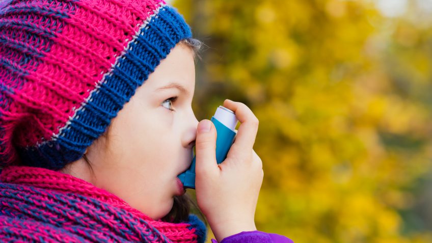 child suffering from asthma