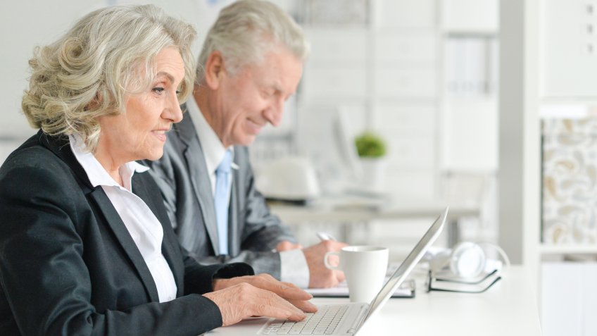 MAN, senior employees, senior workers, woman