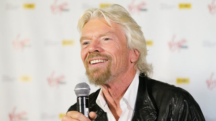 SYDNEY, AUSTRALIA - SEPTEMBER 09: Sir Richard Branson addresses the media on September 9, 2015 in Sydney, Australia.