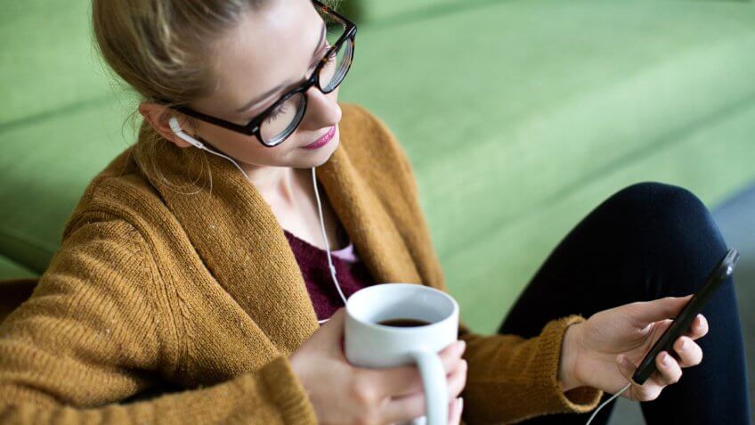 girl listening to music