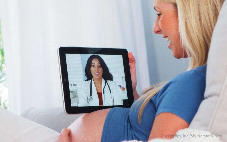 pregnant woman using telemedicine pregnant woman using telemedicine