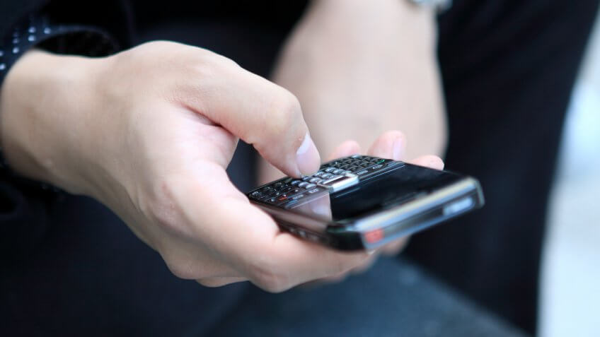 texting on a smartphone
