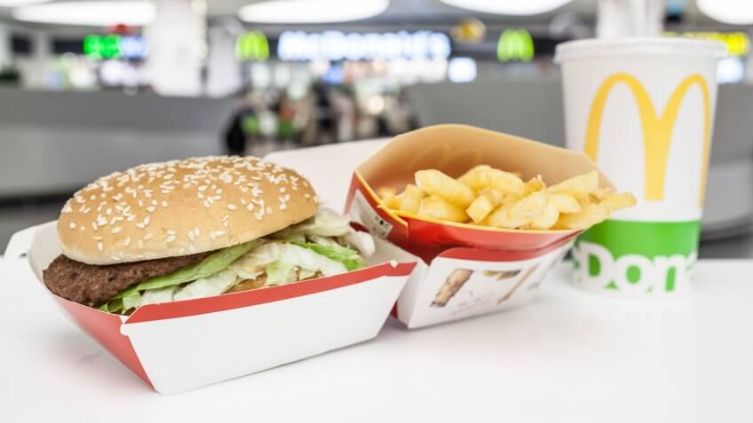 mcdonalds burger fries drink