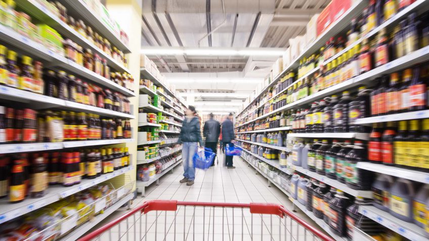 store aisle with full shelves