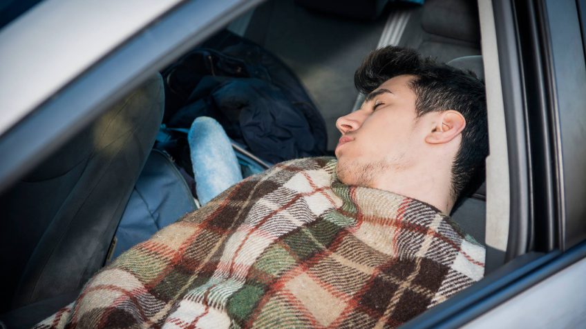 sleeping in car