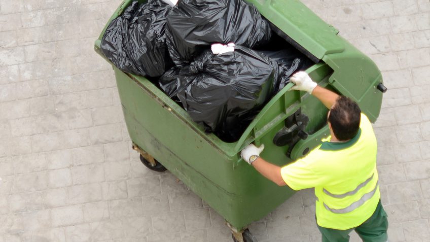 taking out the dumpster