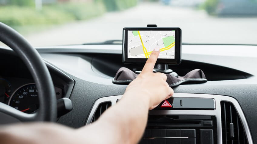 woman using a GPS