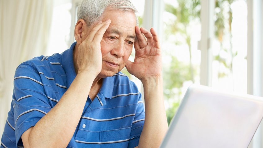frustrated senior man