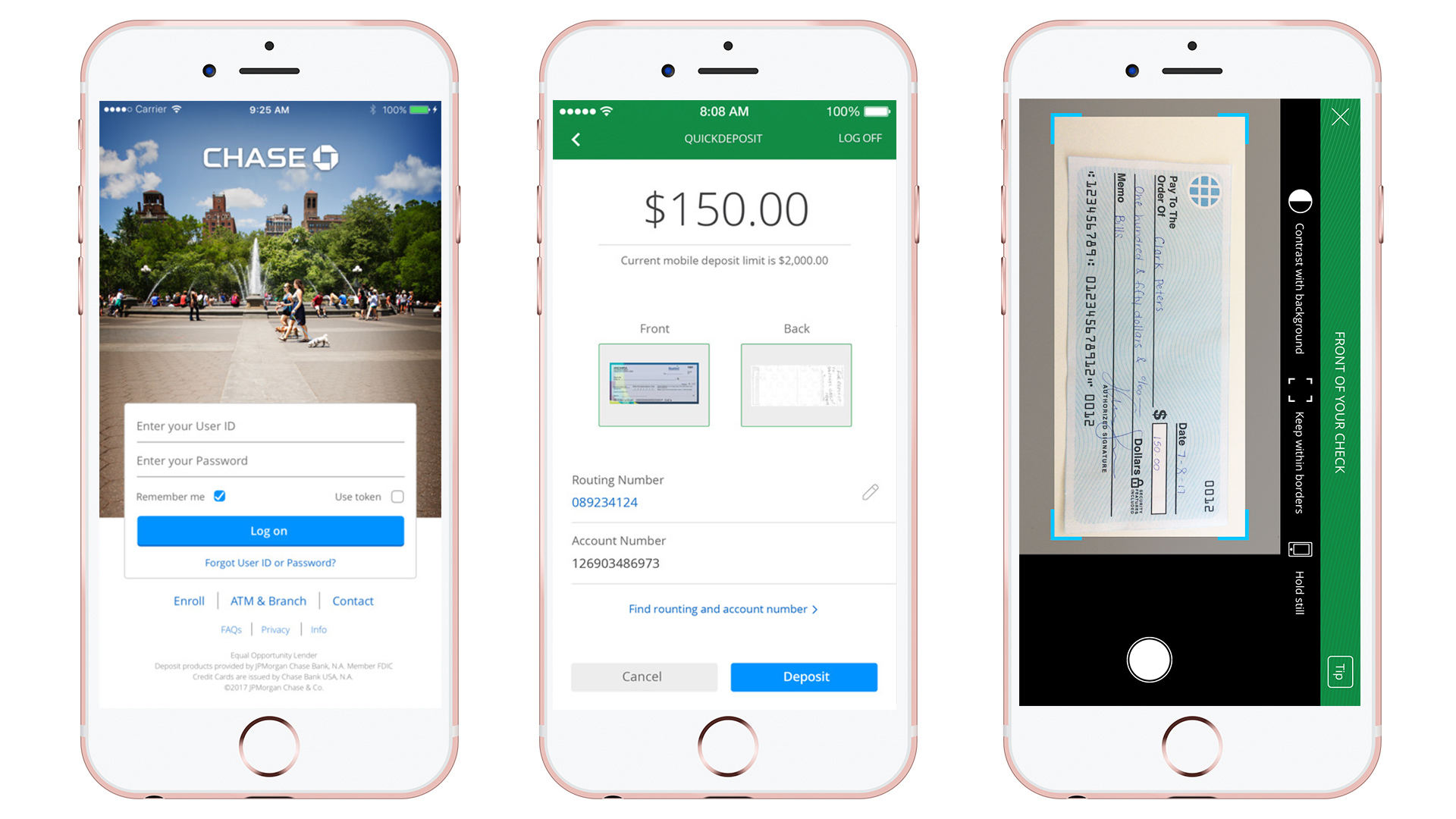 Chase mobile app check deposit