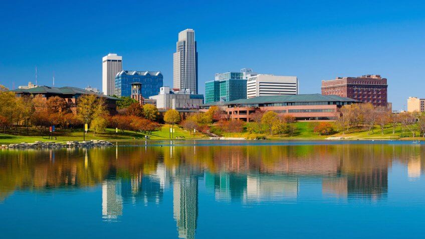 Omaha, Nebraska, Urban Skyline, City, Midwest USA.