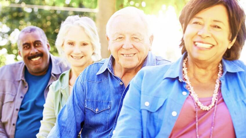 retirees having fun together
